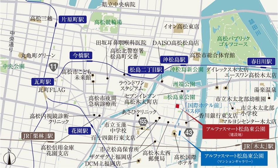 アルファスマート松島東公園の現地案内図