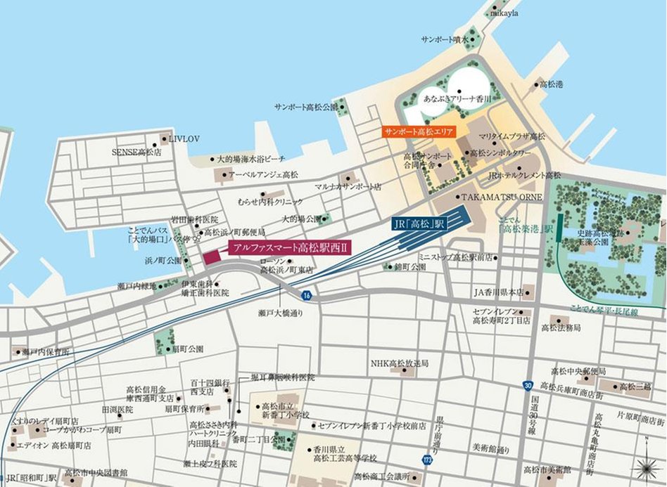 アルファスマート高松駅西IIの現地案内図