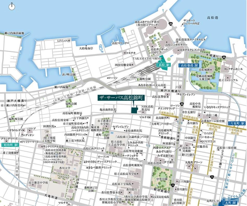 ザ・サーパス高松錦町の現地案内図