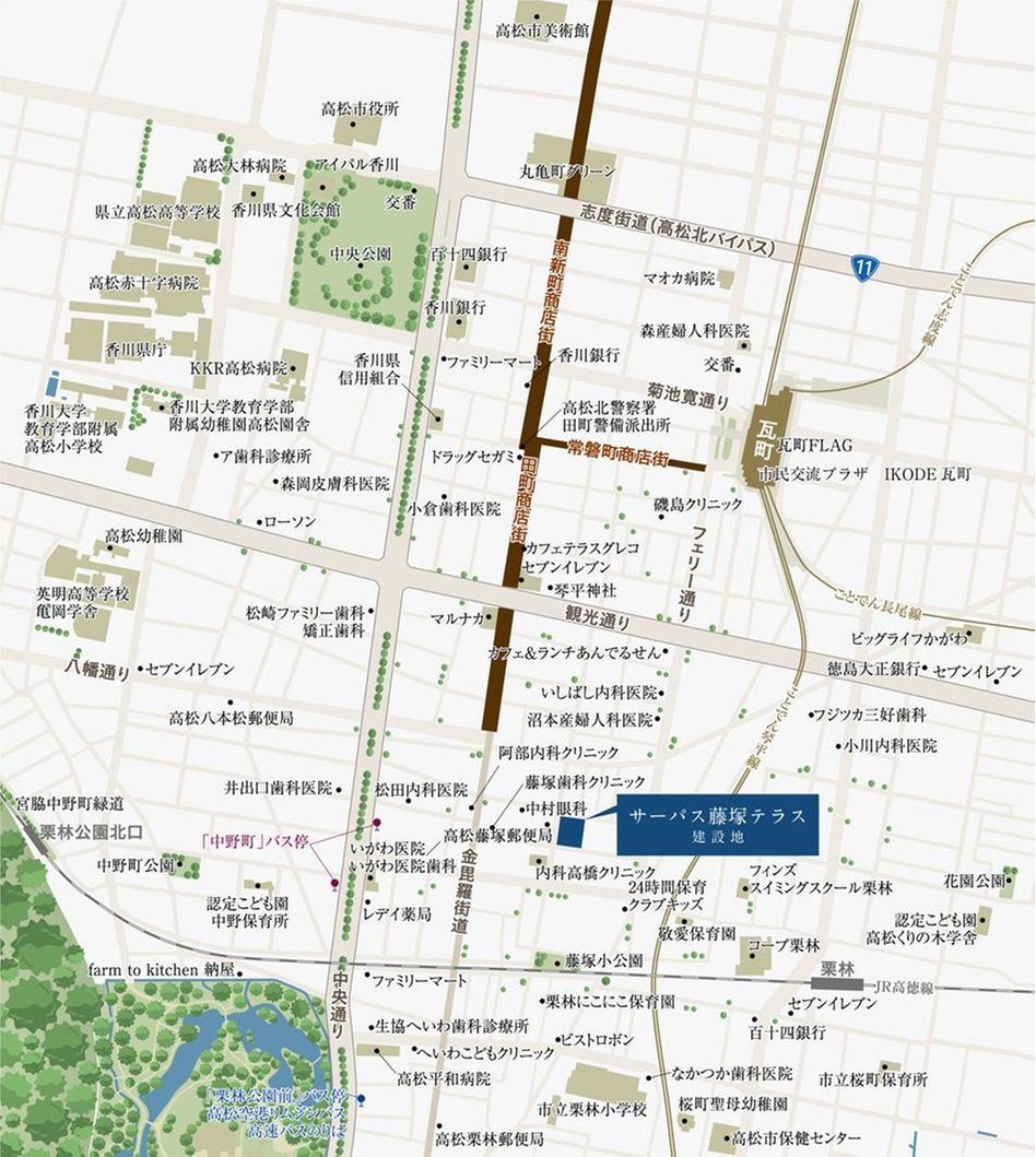 サーパス藤塚テラスの現地案内図
