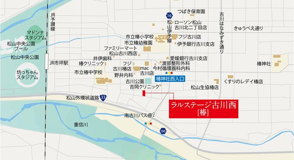 ラルステージ古川西[椿]の現地案内図