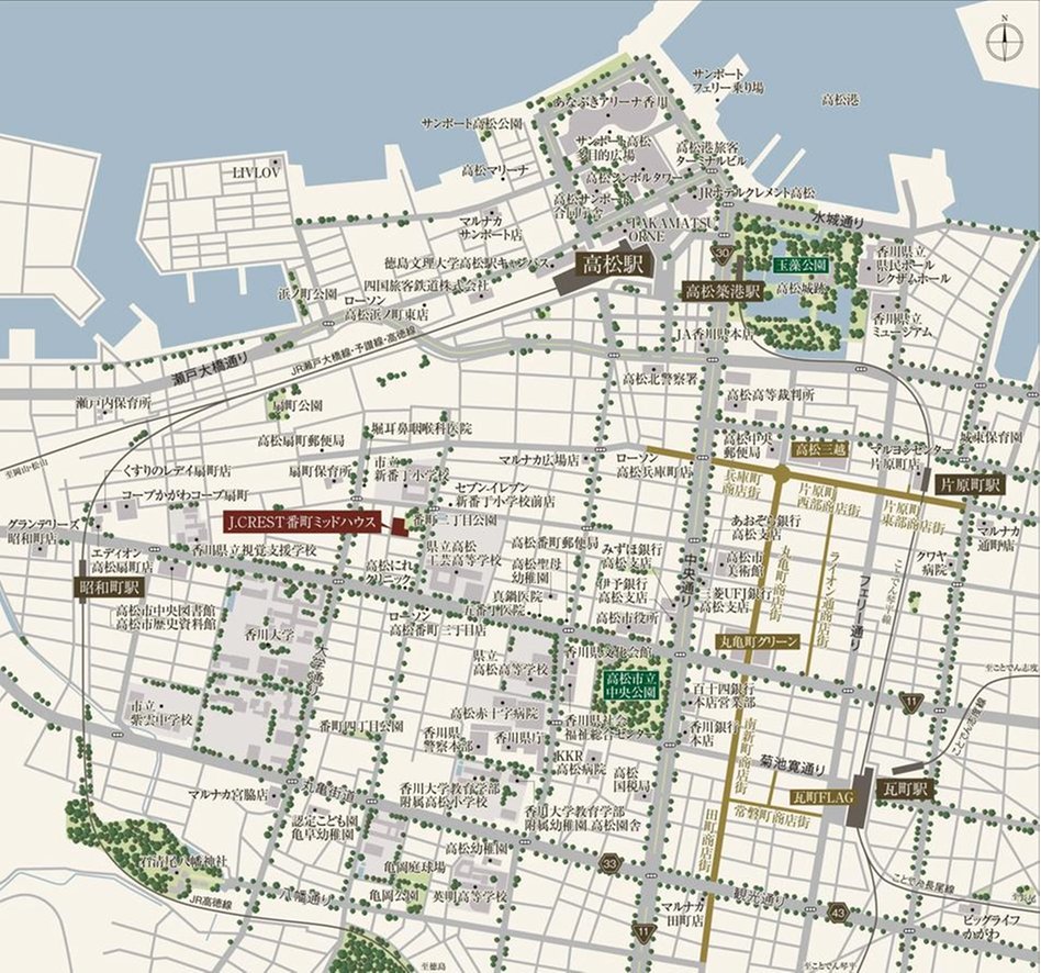 J.CREST番町ミッドハウスの現地案内図