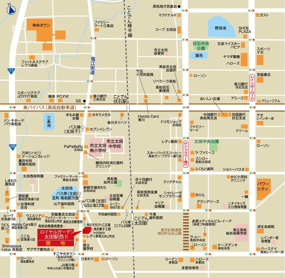 ロイヤルガーデン太田駅西IIの現地案内図