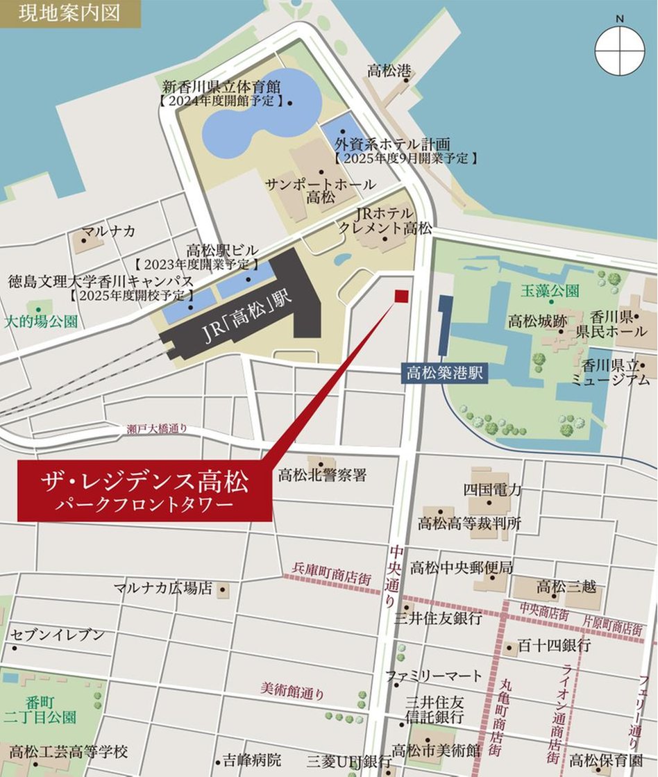 ザ・レジデンス高松 パークフロントタワーの現地案内図