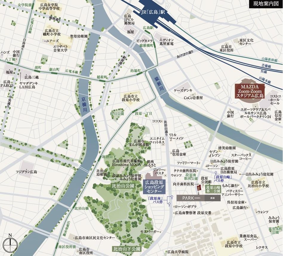 パークホームズ段原の現地案内図
