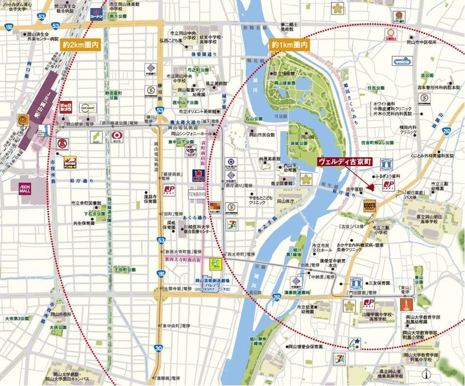 ヴェルディ古京町の現地案内図