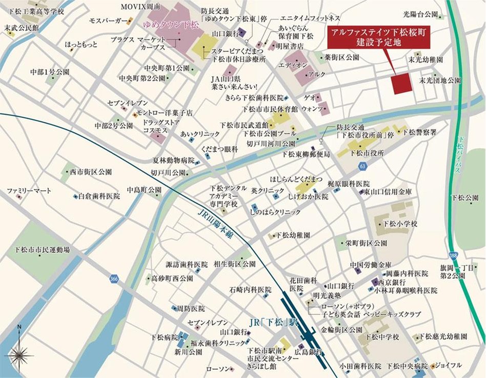 アルファステイツ下松桜町の現地案内図