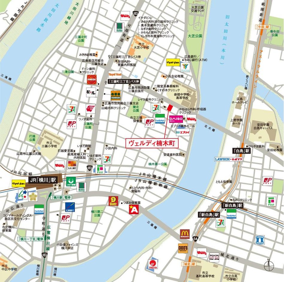 ヴェルディ楠木町の現地案内図