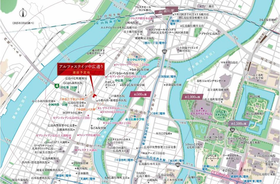 アルファステイツ中広通りの現地案内図