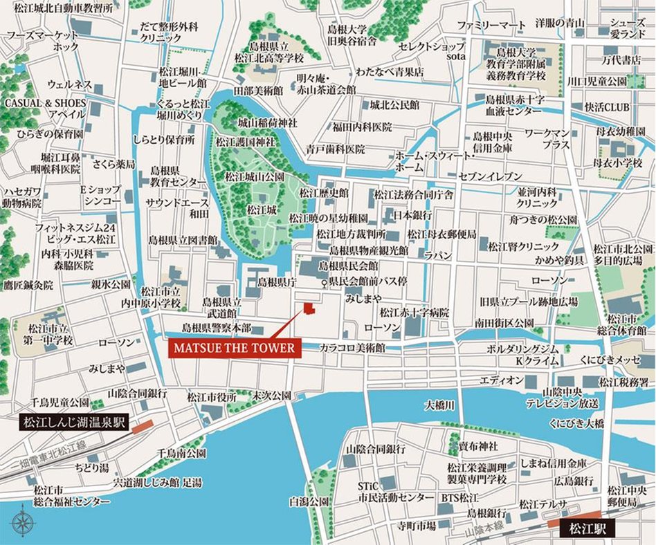 MATSUE THE TOWERの現地案内図