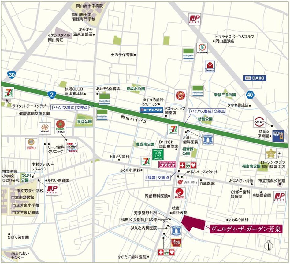ヴェルディ・ザ・ガーデン芳泉の現地案内図