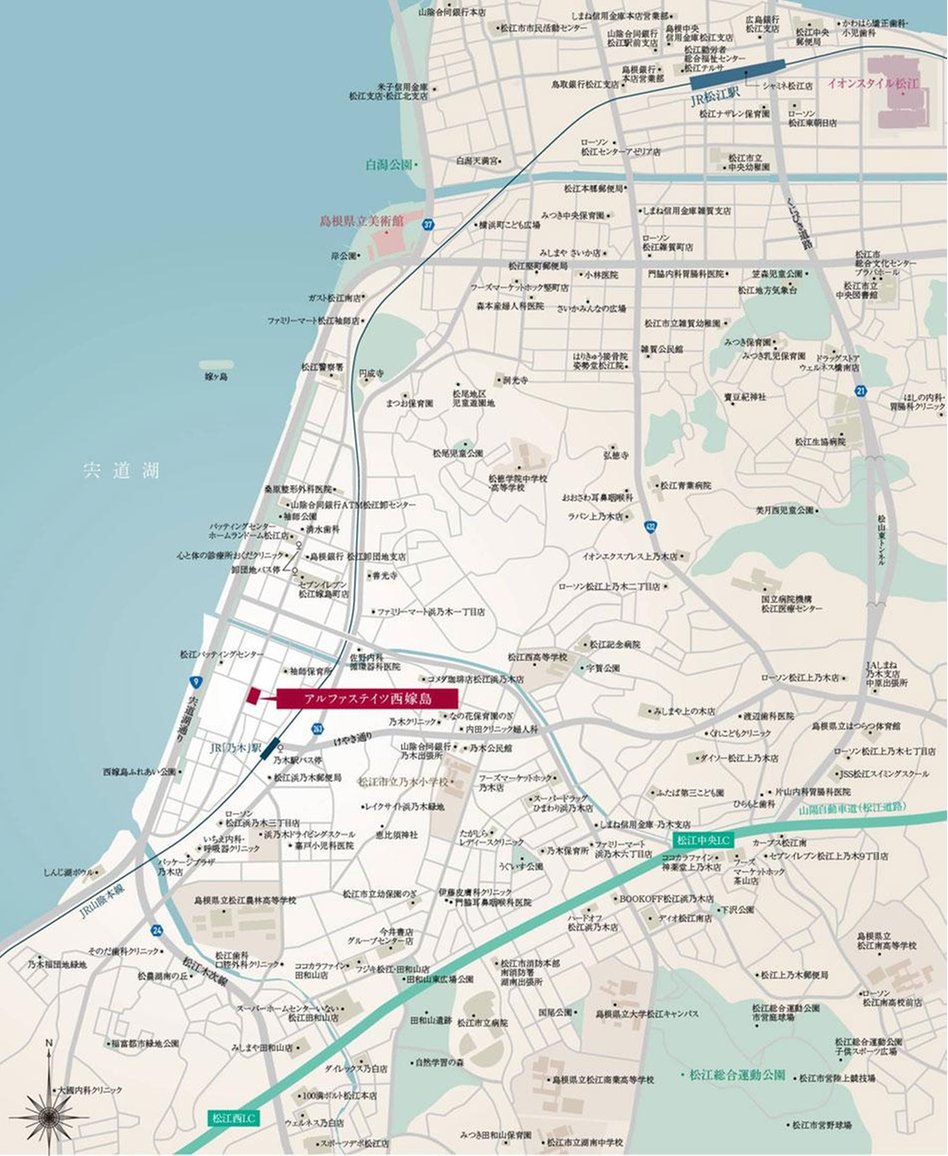 アルファステイツ西嫁島の現地案内図