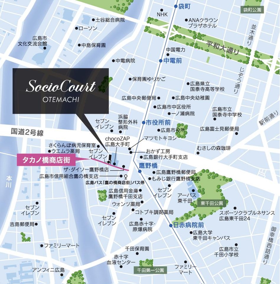 ソシオコート大手町の現地案内図