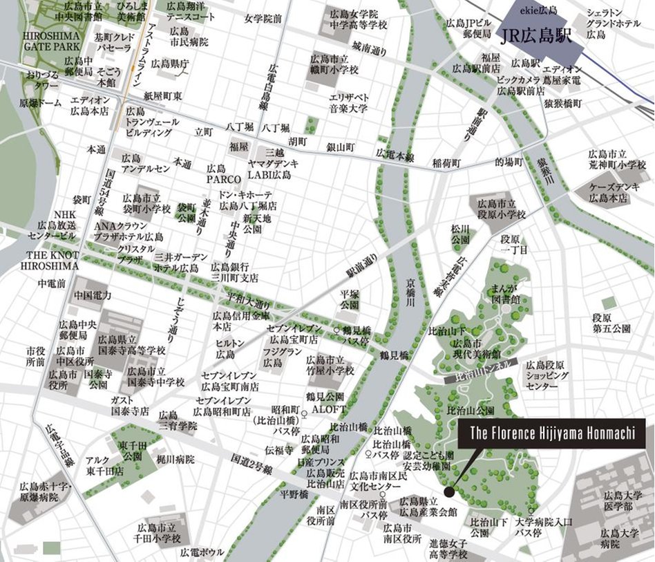 Theフローレンス比治山本町の現地案内図