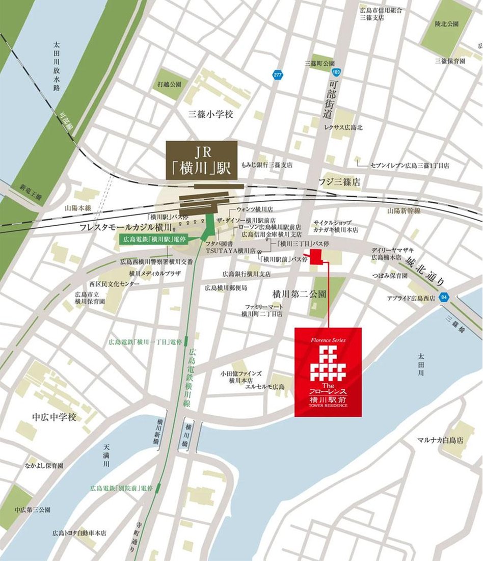 Theフローレンス横川駅前タワーレジデンスの現地案内図
