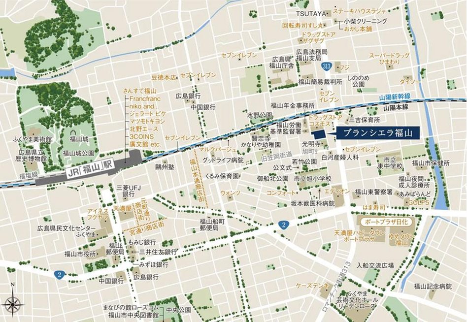 ブランシエラ福山の現地案内図