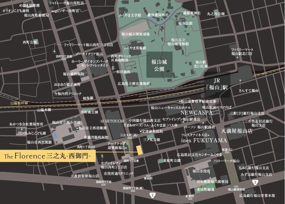 Theフローレンス三之丸西御門の現地案内図