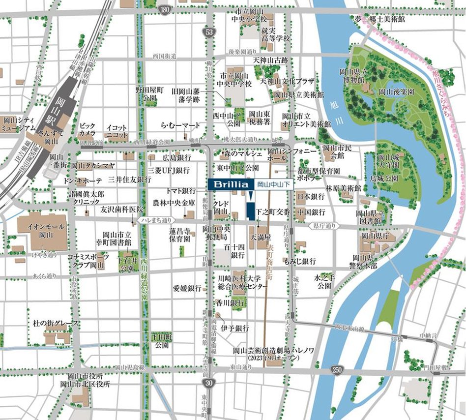 Brillia(ブリリア)岡山中山下の現地案内図