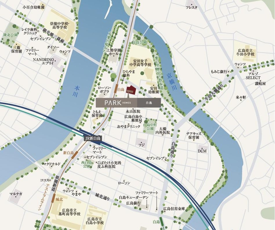 パークホームズ白島の現地案内図