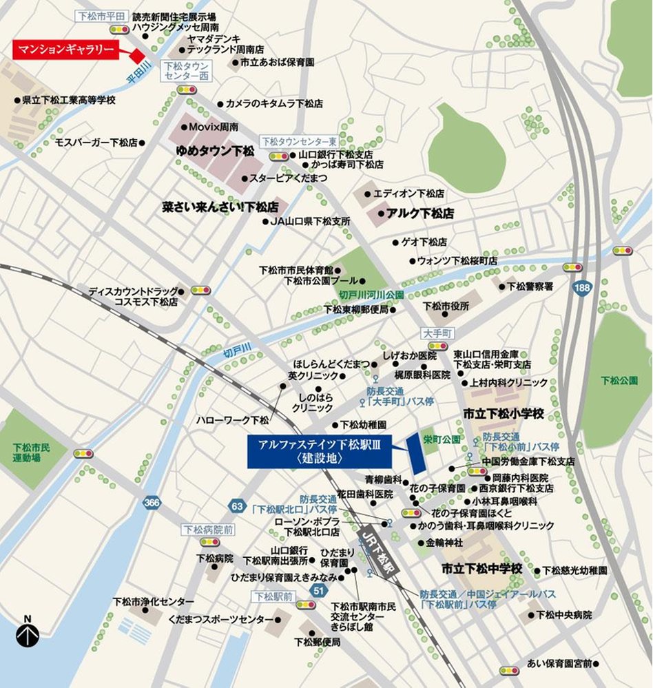 アルファステイツ下松駅IIIの現地案内図