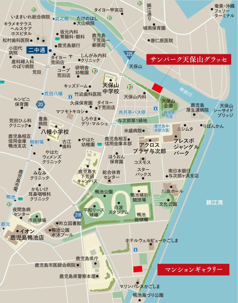 サンパーク天保山グラッセの現地案内図