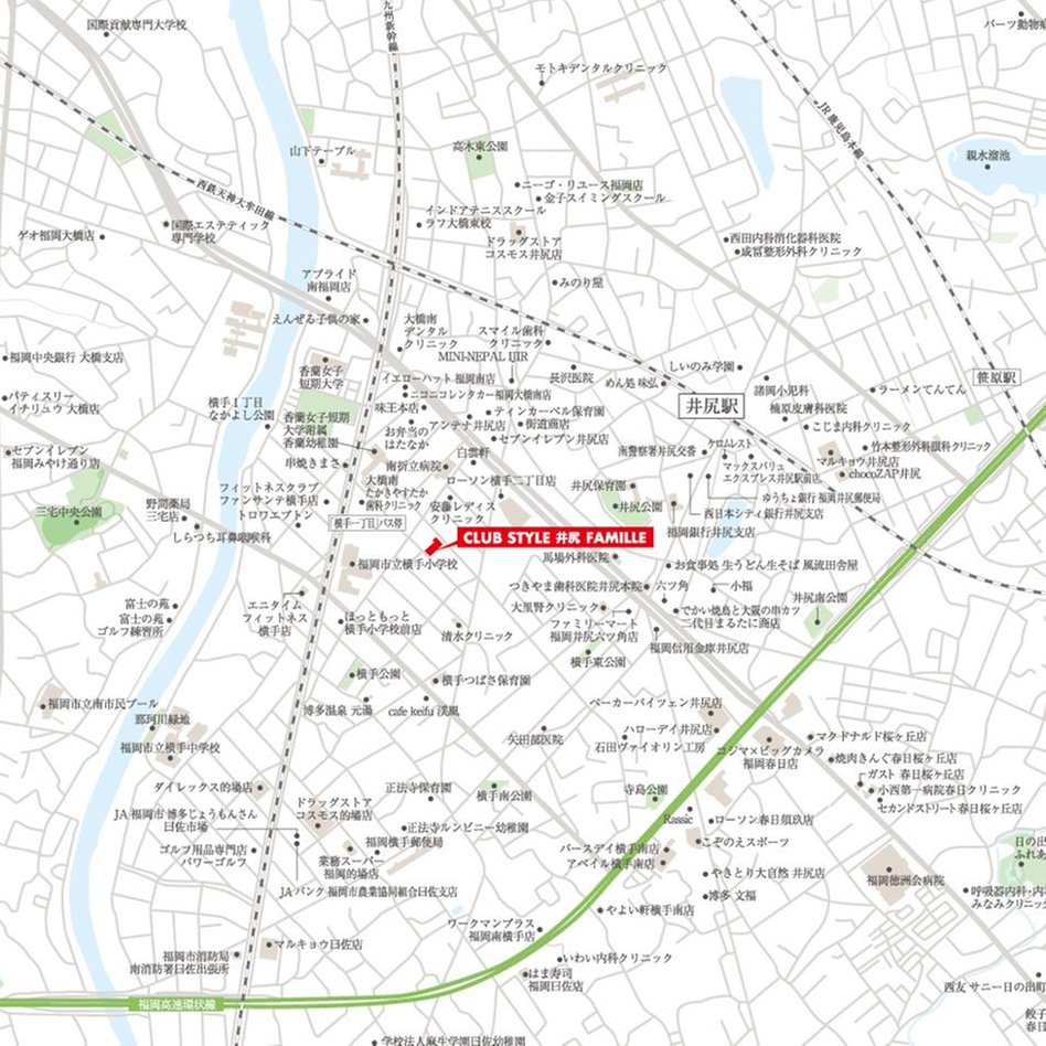 クラブスタイル 井尻ファミーユの現地案内図