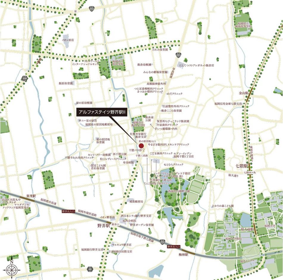 アルファステイツ野芥駅IIの現地案内図