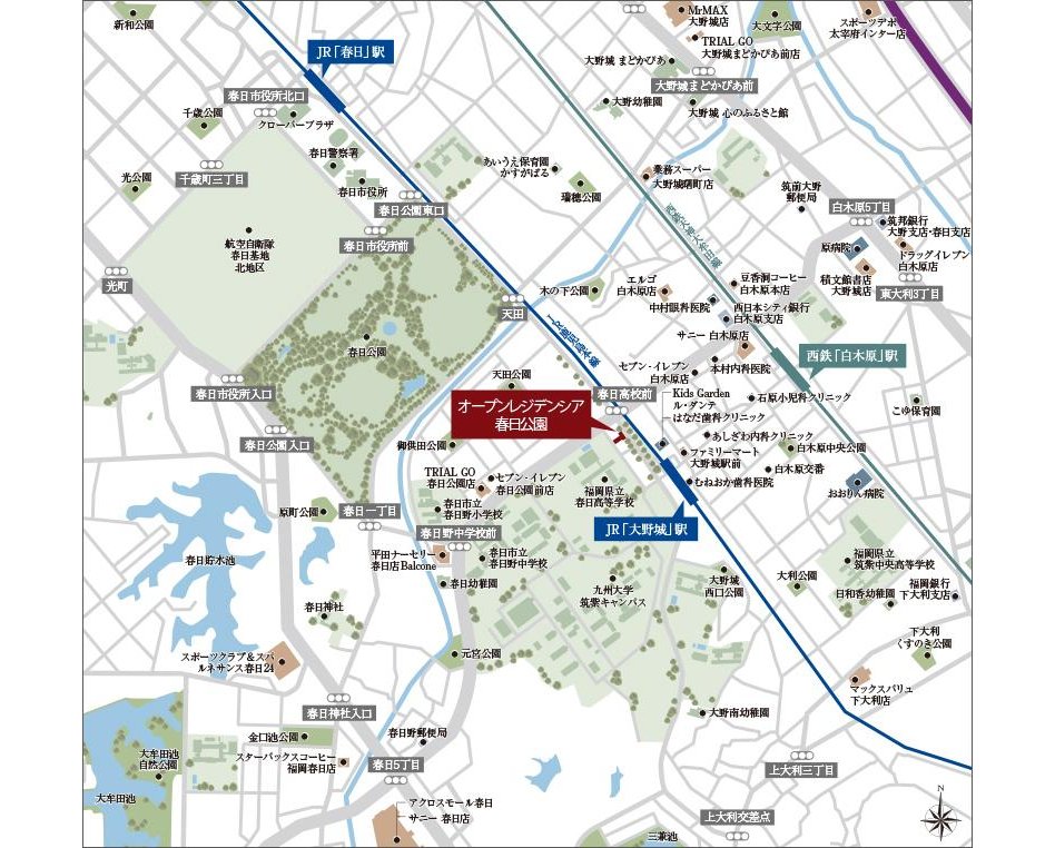 オープンレジデンシア春日公園の現地案内図