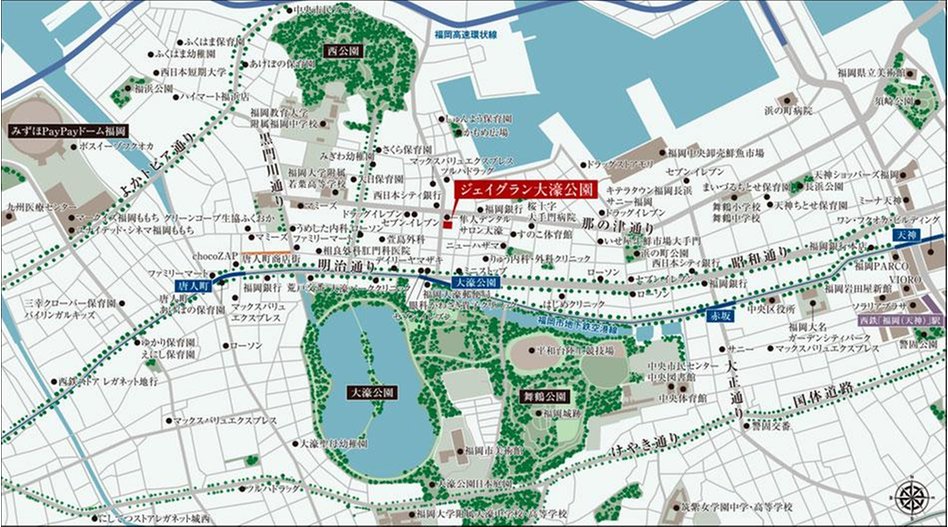 ジェイグラン大濠公園の現地案内図
