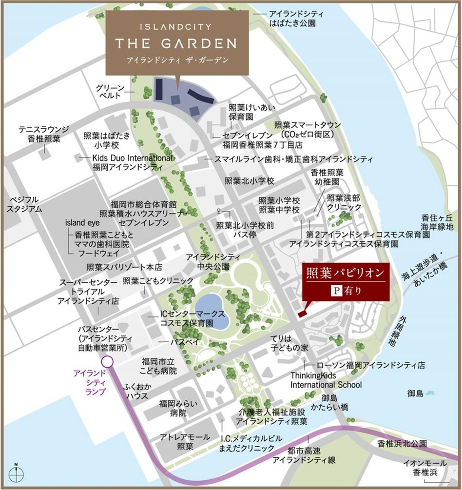 アイランドシティ　ザ・ガーデンの現地案内図