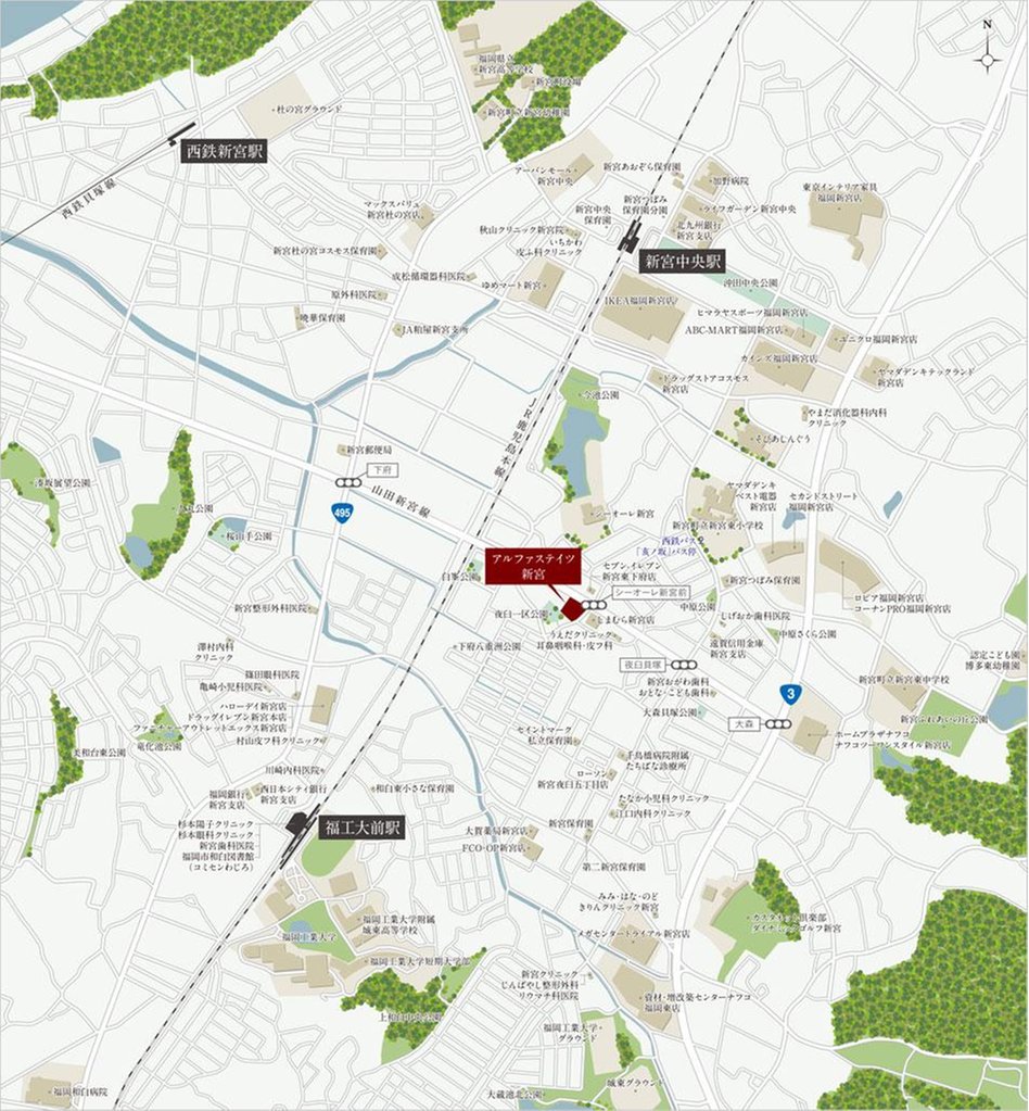 アルファステイツ新宮の現地案内図