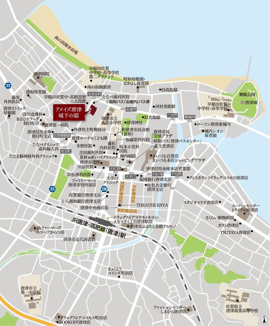 アメイズ唐津 城下の邸の現地案内図