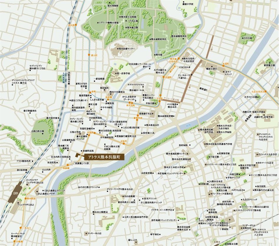 アトラス熊本呉服町の現地案内図