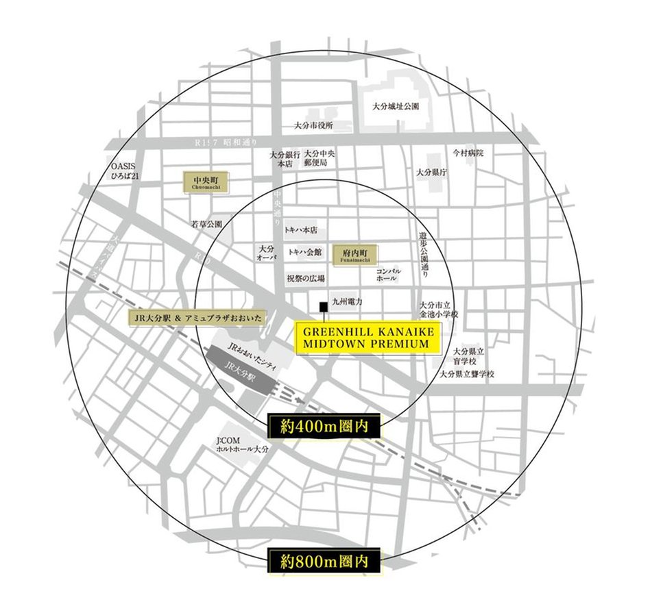 グリーンヒル金池ミッドタウンプレミアムの現地案内図