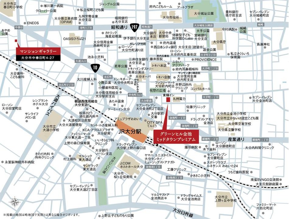 グリーンヒル金池ミッドタウンプレミアムの現地案内図