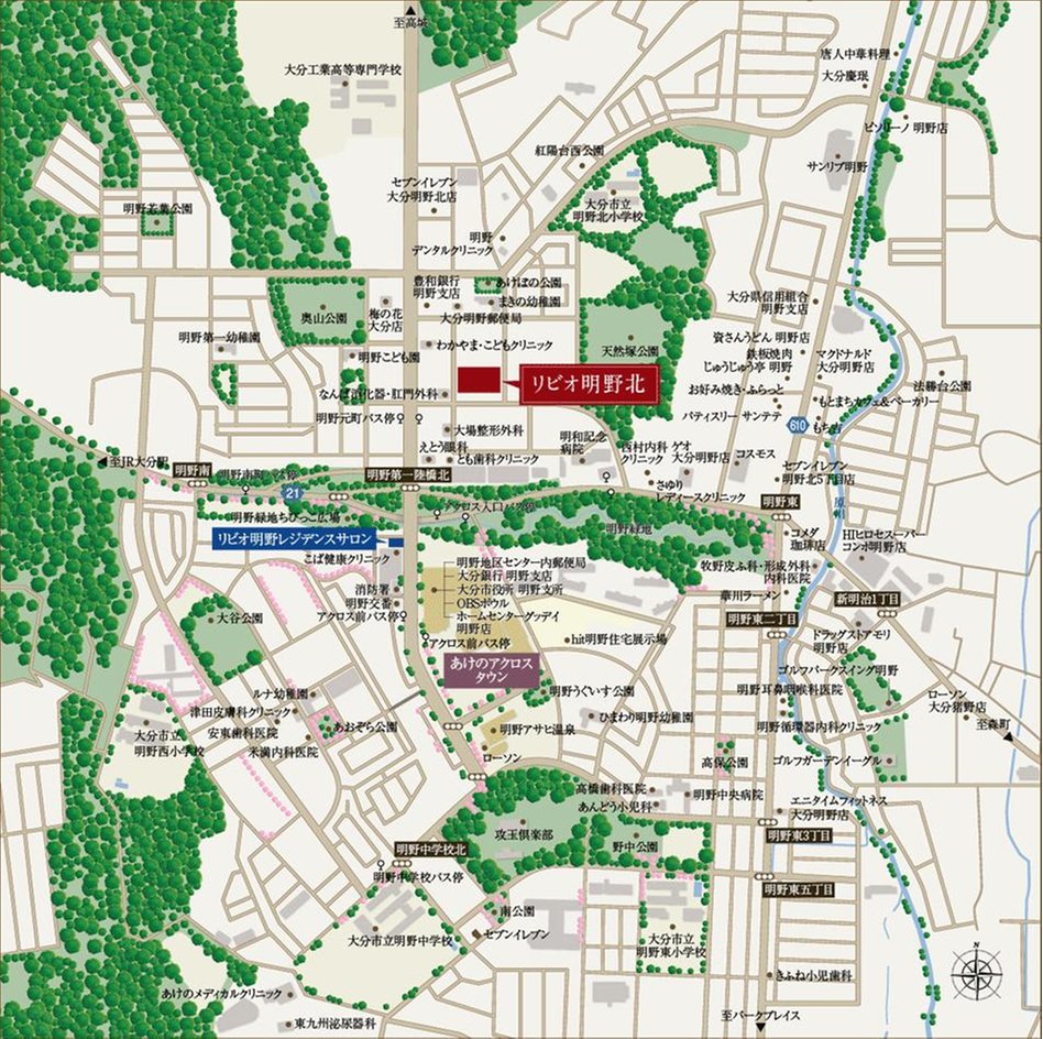 リビオ明野北の現地案内図