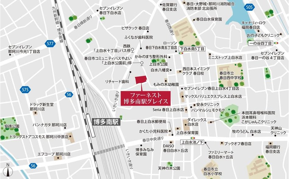ファーネスト博多南駅グレイスの現地案内図