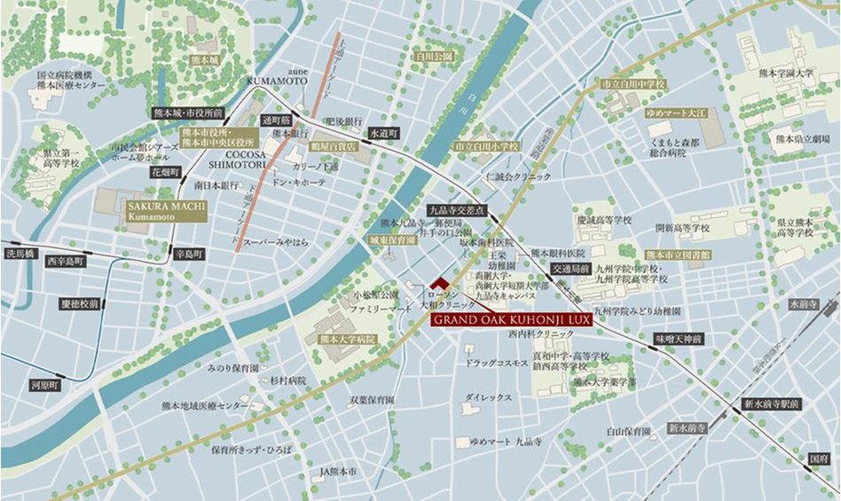 グランドオーク九品寺ルクスの現地案内図