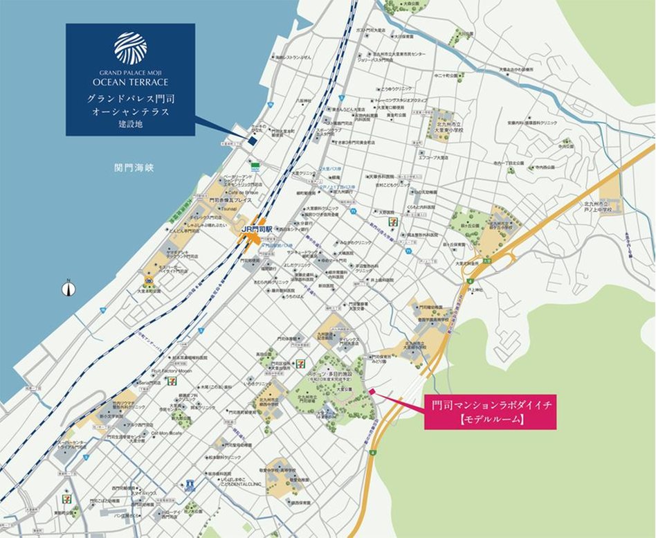 グランドパレス門司オーシャンテラスの現地案内図