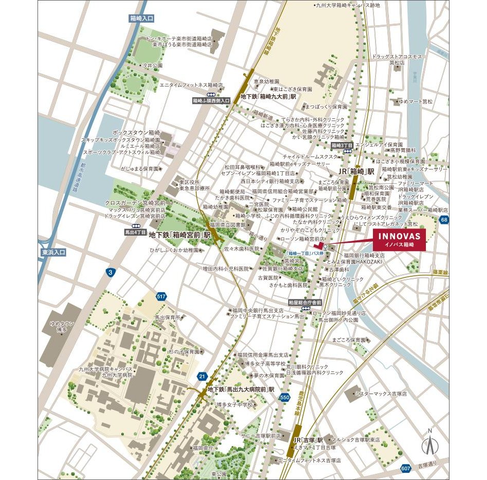 イノバス箱崎の現地案内図
