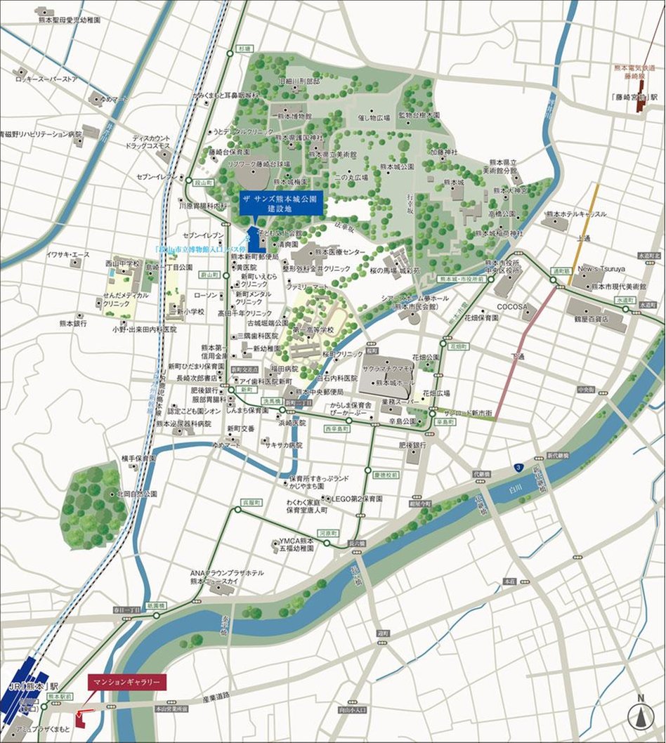 ザ サンズ熊本城公園の現地案内図