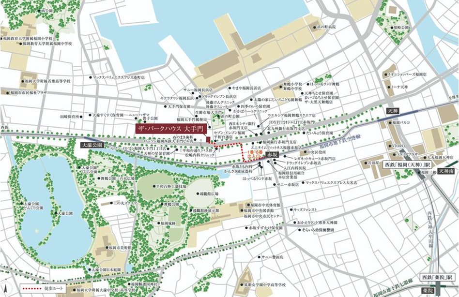 ザ・パークハウス 大手門の現地案内図