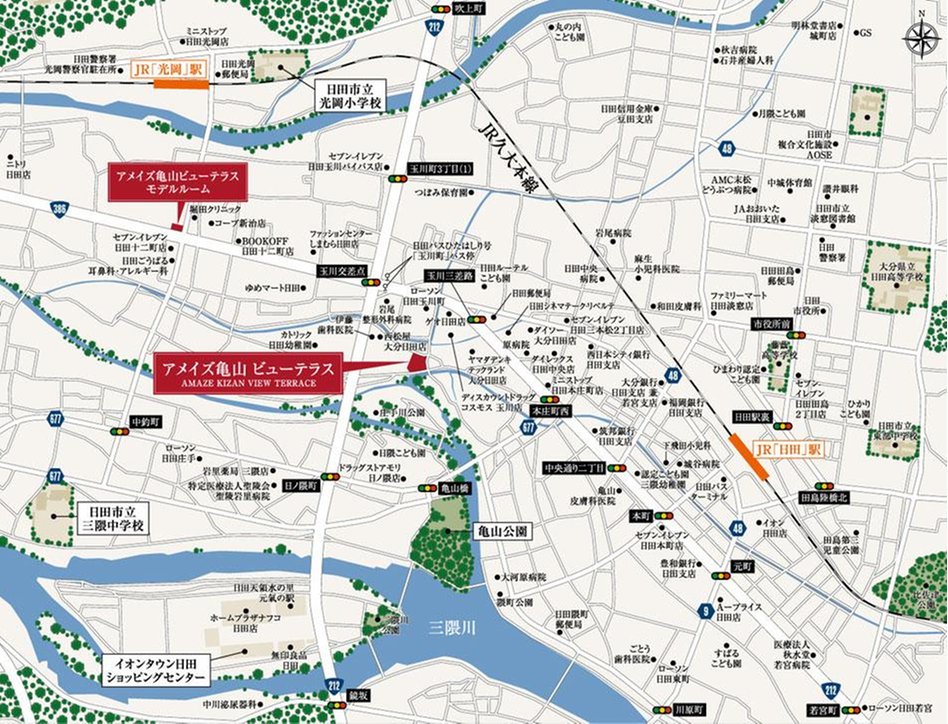 アメイズ亀山ビューテラスの現地案内図