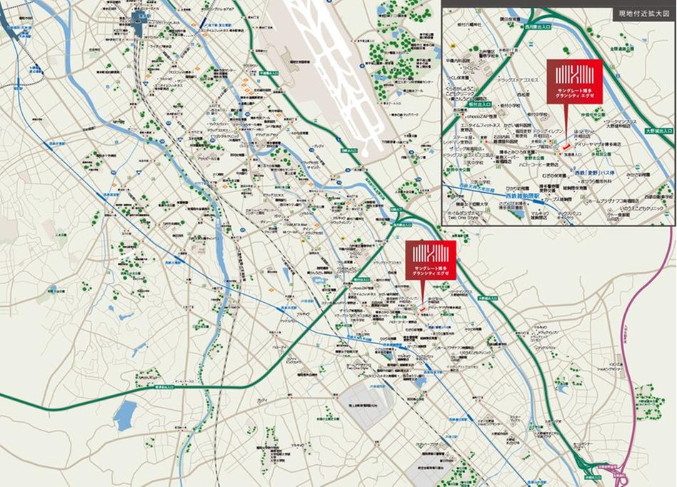 サングレート博多グランシティエグゼの現地案内図