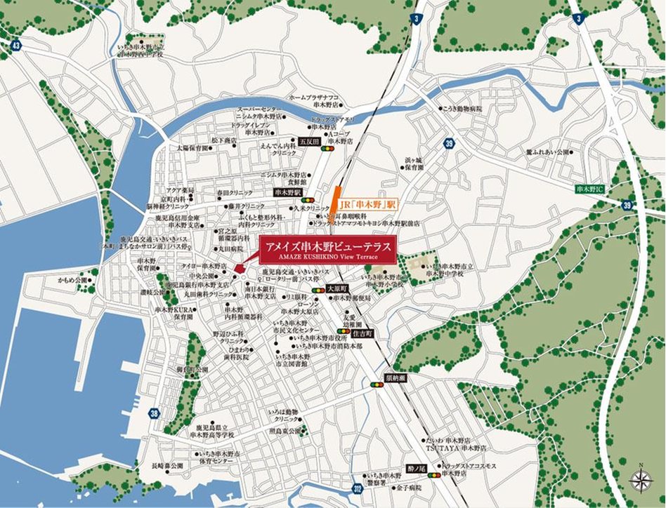 アメイズ串木野ビューテラスの現地案内図