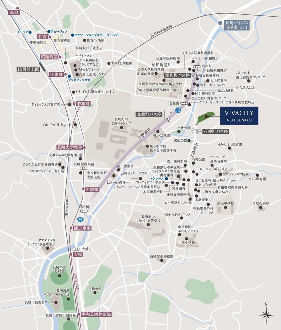 ビバシティネクスト文教の現地案内図