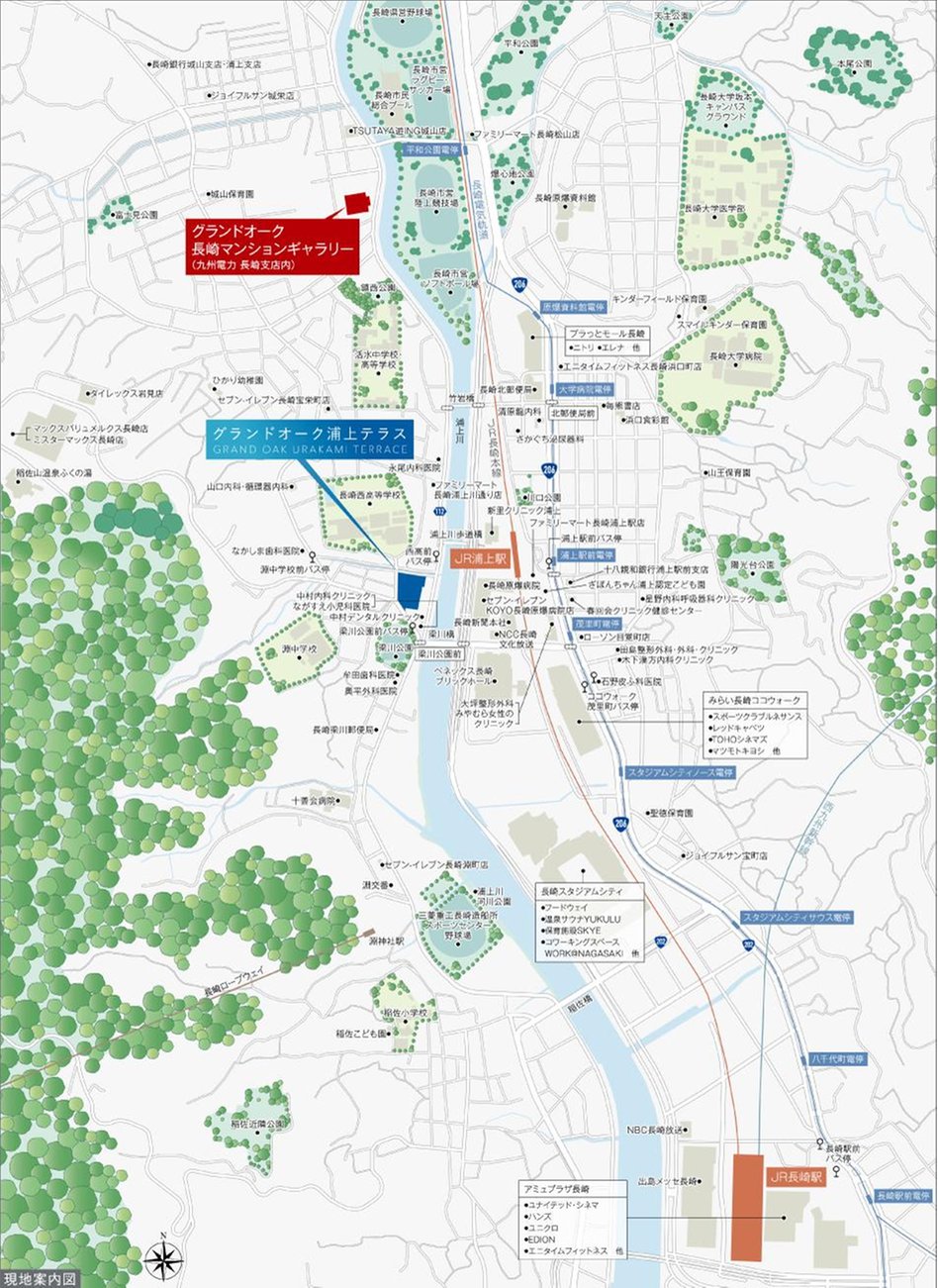 グランドオーク浦上テラスの現地案内図