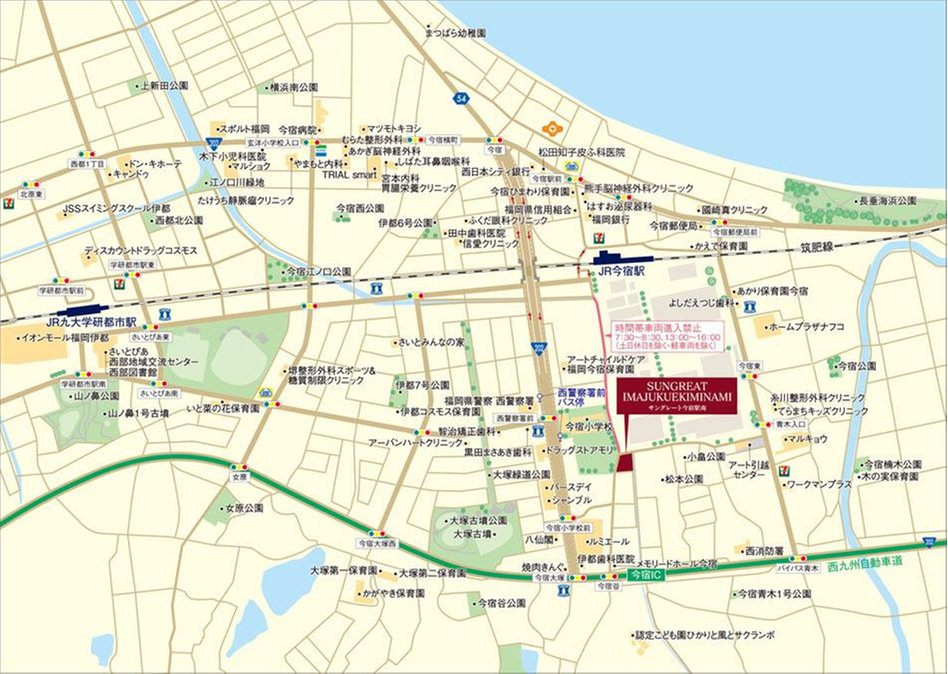 サングレート今宿駅南の現地案内図