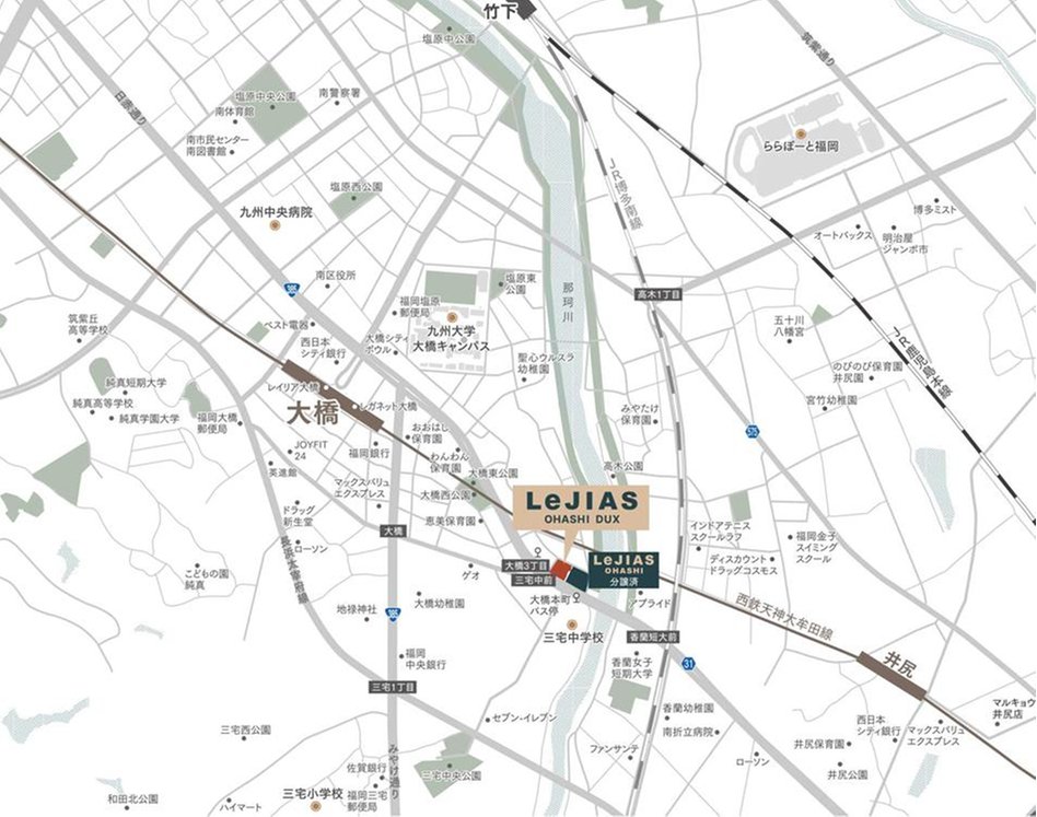 レジアス大橋デュクスの現地案内図