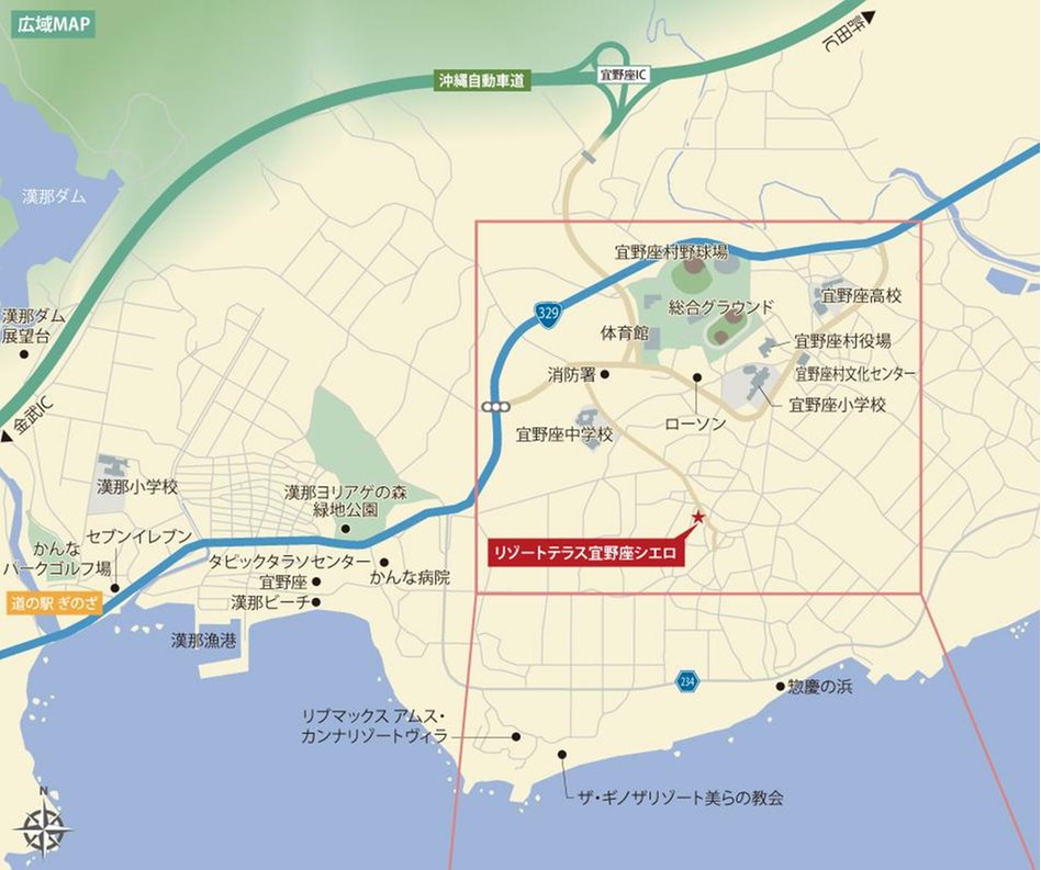 大成キングスマンション リゾートテラス宜野座シエロの現地案内図
